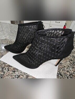 Black Suede Mesh Bootie